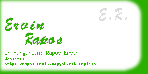 ervin rapos business card